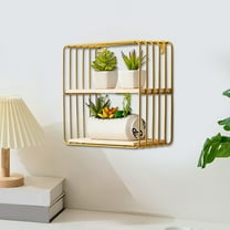 InsCrazy Floating Wall Shelves Home Storage Rack No Drilling Required Wall Decoration for Kitchen Bathroom Office Living Room