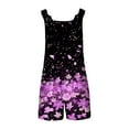 thumbnail image 5 of Kmdttou 2025 New Fashion Women's Summer Comfortable Casual Suspender Printing Shorts Pocket Jumpsuit Shorts with Pockets Clothes on Clearance!, 5 of 6