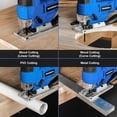 thumbnail image 4 of Brushless Jig Saw with 4.0Ah Battery Compatible with , Electric Jigsaw, 3200 SPM Variable Speed for Cutting Wood, Metal, PVC, 25mm Stroke, 0 ° -45 ° Bevel Cuts, 4 Orbital Settings, LED, 4 of 7
