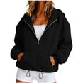 thumbnail image 3 of Jsaierl Women's Half Zip Hoodies Casual Solid Color Hooded Sweatshirt Lightweight Athletic Pullover Soft Working Out Long Sleeve Tops, 3 of 7