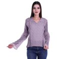 thumbnail image 4 of Moomaya Kurta Col Kurta Dentelle Détails Imprimé Manches Longues Tunique, 4 of 5