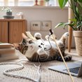 thumbnail image 3 of Interactive Cat Teaser Wand with Feathers for Indoor Play Stimulates Natural Instincts Durable Wooden Stick Toy for Felines and Exercise and Bonding Activity, 3 of 3