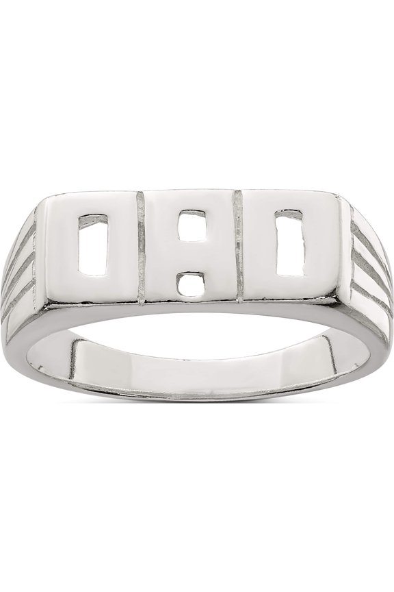 Sterling Silver Solid Dad Ring (Size 9) Made In India qr1245-9