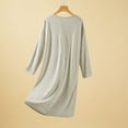 thumbnail image 4 of Ashirexll Sleep Shirts for Women, Nightgowns for Women Casual Solid Color V-Neck Sleepwear Dress for Home Loungewear, 4 of 7