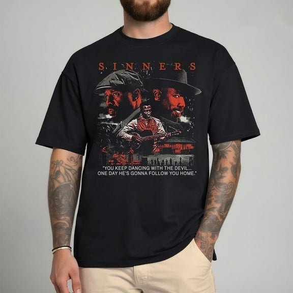 Sinners 2025 Movie, Horror Fan Men's And Women's Graphic Tee 100% Cotton by TBun, Full Sizes S-5XL