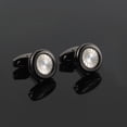 thumbnail image 2 of Placa de CD negra redonda de gama alta de Cufflinks Stylish Co para hombre, 2 of 2