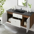 thumbnail image 3 of Modway Transmit 48" Wall-Mount Bathroom Vanity in Walnut Black, 3 of 10