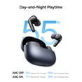 thumbnail image 4 of Baseus Wireless Earbuds, Hi-Res Noise-Cancelling, Up to -50dB Adaptive ANC, 55H Playtime, IP55 Water Resistant Bluetooth Headphone 6 Mic in-Ear Buds, Black, 4 of 10