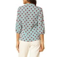 thumbnail image 3 of INSPIRE CHIC Blouse pour Femme à Imprimé, Poignets Élastiques, Col Noué, L Bleu Lac, 3 of 8