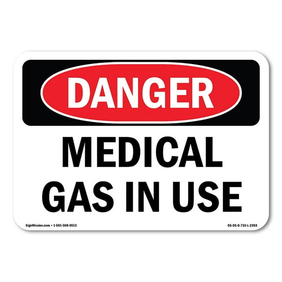 OSHA Danger Sign - Medical Gas In Use | Decal | Protect Your Business, Construction Site, Warehouse & Shop Area |  Made in The USA