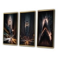 thumbnail image 3 of Designart "Empire State Building Night Lights Tilt Shift I" City New York Framed Wall Art Set Of 3 - Black New York Frame Gallery Set For Office Decor, 3 of 6
