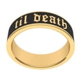 thumbnail image 4 of 6mm Wide Til Death Black Enamel Band Ring, Til Death Ring for Men and Women, Gift for Couple, Promise Ring - 925 Silver, 4 of 5