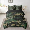 thumbnail image 2 of Castle Fairy Green Camo Bedding Comforter Set 7-Piece for Kids Children Teens,Plaid Camouflage King Bedding Sets,Abstract Geometric Ultra Soft Bed Sheets,Super Cozy Room Decor,Reversible, 2 of 8