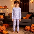 thumbnail image 2 of MEZZALL Halloween Boys Girls Cartoon Print Pajama Sets O-Neck Long Sleeve T-Shirts And Pants Soft Sleepwear For Kids Home Loungewear 2 Piece Nightwear, 2 of 5