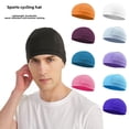 thumbnail image 3 of Gorra de malla para deportes al aire libre, para correr, transpirable, absorbente del sudor, de secado rápido, con forro para casco, a prueba de viento, protección solar, color sólido, gorra pequeña, 3 of 4