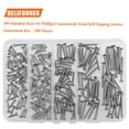 thumbnail image 5 of #4 X 1/2"" 5/8"" 3/4"" 1"" 1-1/4"" Juego De Tornillos Para Madera Helifouner 200 Piezas Kit Surtido De Tornillos Autorroscantes De Cabeza Avellanada Phillips Tornillos Para Madera De Cabeza Plana Phil, 5 of 5
