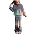 thumbnail image 6 of Ccpelsie Toddler Baby Girls Clothes Long Sleeve Shirt Top Flare Pants Cute Outfit Girl Fall Winter Clothes(Blue,5-6 Years), 6 of 8