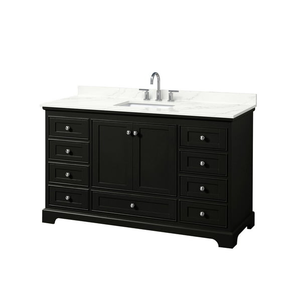Wyndham Collection Wcs202060s-Qtz-Us3mxx Deborah 60" Free Standing Single Basin Vanity Set