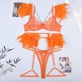 thumbnail image 3 of Gibobby Conjunto de lencería Conjunto de falda a cuadros para mujer con ribete de encaje y falda(Naranja, CH), 3 of 4
