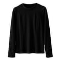 thumbnail image 4 of STETMN Women's Fall Ribbed Knit Tops Casual Crew Neck Solid Shirt Loose Soft Layer T-Shirt, 4 of 4