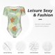 thumbnail image 4 of Fotbe Tropical Flowers Body de Mujer con Cuello Redondo y Mangas Cortas, Sin Mangas Ajustado, Suave, Cómodo y Básico-X-Large, 4 of 7