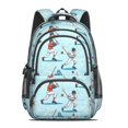 thumbnail image 2 of Baseball Players Light Cyan Pattern Backpack for School, Cute School Bag with Adjustable Shoulder Straps and Padded Back, 16.9"x12.6"x5.9", 2 of 5