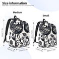 thumbnail image 2 of Disketp Artistic Black White Peacocks print Canvas Backpack Lightweight Travel Daypack Student Rucksack Laptop Backpack-Medium, 2 of 5