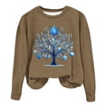 thumbnail image 2 of Fznquz Womens Tops Crewneck Yellow Fall Winter Hanukkah Sweatshirts Long Sleeve Trendy Casual Womens Fashion Tops, 2 of 4