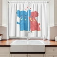 thumbnail image 2 of Ambesonne Sweetheart Kitchen Curtains, Love Valentine Animals, 55"x45", White Coral Sky Blue, 2 of 3