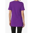 thumbnail image 2 of TheMoogan Women's Basic Cotton Span Crew Neck Relxed Slim Fit Tee Tunic Length T-Shirt, 2 of 7