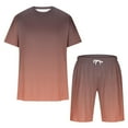 thumbnail image 5 of BiZtdJrK Men Summer 2 Piece Sets Casual Short Sleeve Tshirts Matching Drawstring Beach Shorts Sport Set Fashion Gradient Print Big and Tall Tracksuits Limited Time Sale Orange XXL, 5 of 6