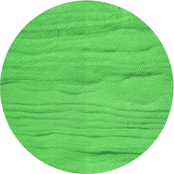 Ahgly Company Indoor Round Patterned Lime Green Area Rugs, 4' Round