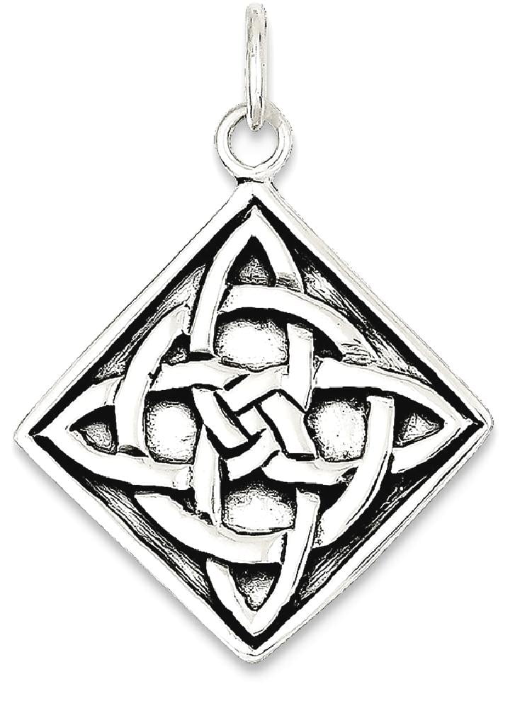 Claddagh Celtic Knot Charm .925 Sterling Silver Pendant main image 1