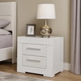 thumbnail image 6 of Ivon Nightstand, 2 Drawers, 26 Inch Modern Glossy White Solid Hardwood, 6 of 7