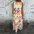 thumbnail image 3 of Generic Sleeveless Tank Dress for Women Casual V Neck Loose Cute Print Dresses Trendy Flowy A-Line Beach Dress with Pocket, 3 of 5