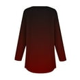 thumbnail image 4 of Holzkary Women's Long Sleeve Henley Tops V Neck Button Up Tops Casual Blouse Loose Fit T Shirts Pullover Tunics Long Sleeve Tops for Women Neck Casual Petite T Shirts Wine M, 4 of 5