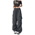 thumbnail image 5 of Timegard Cargo Pants for Women Elastic High Waist Baggy Streetwear Fall Casual Trousers with Pockets, 5 of 9