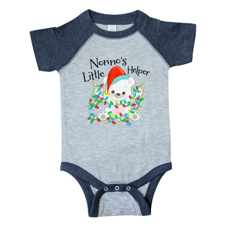 

Inktastic Nonno s Little Helper Cute Polar Bear with Christmas Lights Gift Baby Boy or Baby Girl Bodysuit