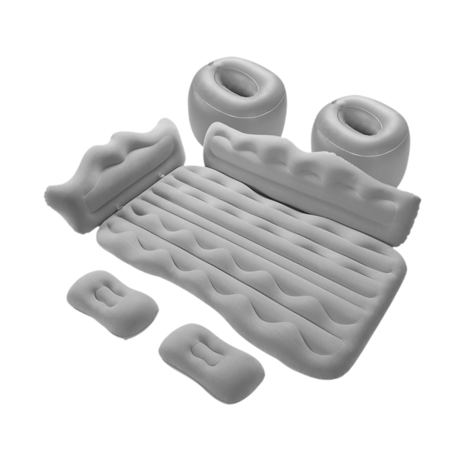 Wzmzjy Car Air Bed Inflatable Mattress with Air Pump 130x73cm Multifunctional Universal Grey