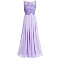 thumbnail image 5 of Aiihoo Womens Floral Lace Dress Wedding Bridesmaid Maxi Dress Formal Evening Party Chiffon Gown Lavender 16, 5 of 7