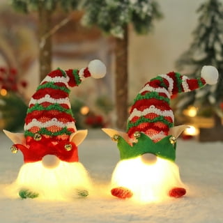 Lighted Gnome Christmas Decorations Sequin Hat Gnome Lighted