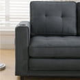 thumbnail image 6 of Modern Loveseats {VIDEO Provided}3-in-1 Upholstered Futon Sofa Convertible Sofa bed,Foldable Tufted Loveseat with Pull Out Sleeper Couch Bed,Folding Mattres Love Seat Daybed W/Side Pockets and Cup Ho, 6 of 9
