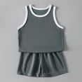 thumbnail image 2 of Toddler Boy Athletic Summer Outfits Sleeveless Mesh Tank Top and Shorts Set for Running Basketball, 2 of 9