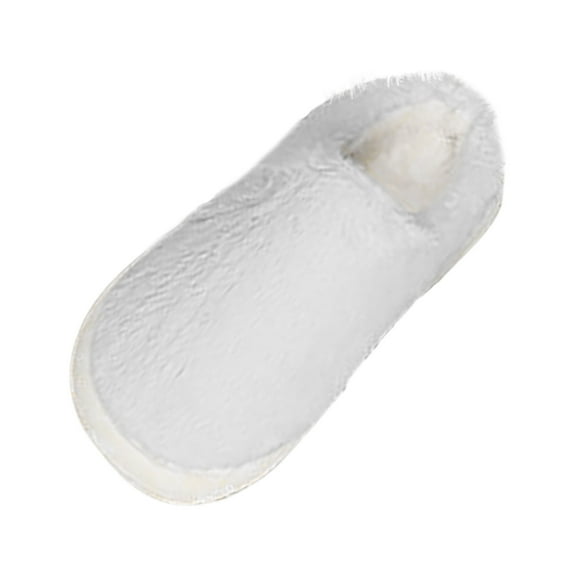 Fesfesfes Plush Faux Slippers for Women Cozy Winter House Shoes Indoor Outdoor Comfortable Soft Warm Lining Thick Sole Non Slip Breathable Open Toe Casual Home Footwear(White,42(US:8.5))