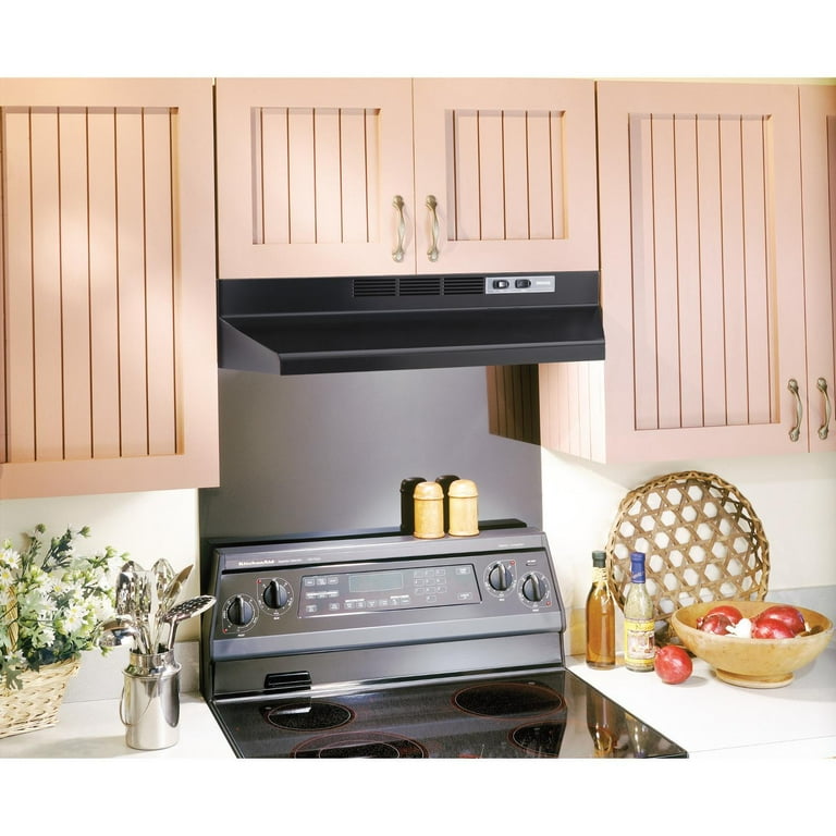 Broan 30 Inch 2 Speed Under Cabinet Non Ducted Range Hood Black