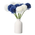 thumbnail image 1 of Uxcell 10 piezas de flores de bola de crisantemo artificial Faux Crisantemo Ramo de flores de seda Falsa para decoración de hogar, jardín, boda y fiesta, Blanco/Azul, 1 of 7