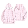 thumbnail image 4 of RUTAYY Women's Floral Print Hoodie Drawstring Long Sleeve Pocket Lightweight Casual Pullover Tops Pink, 4 of 5
