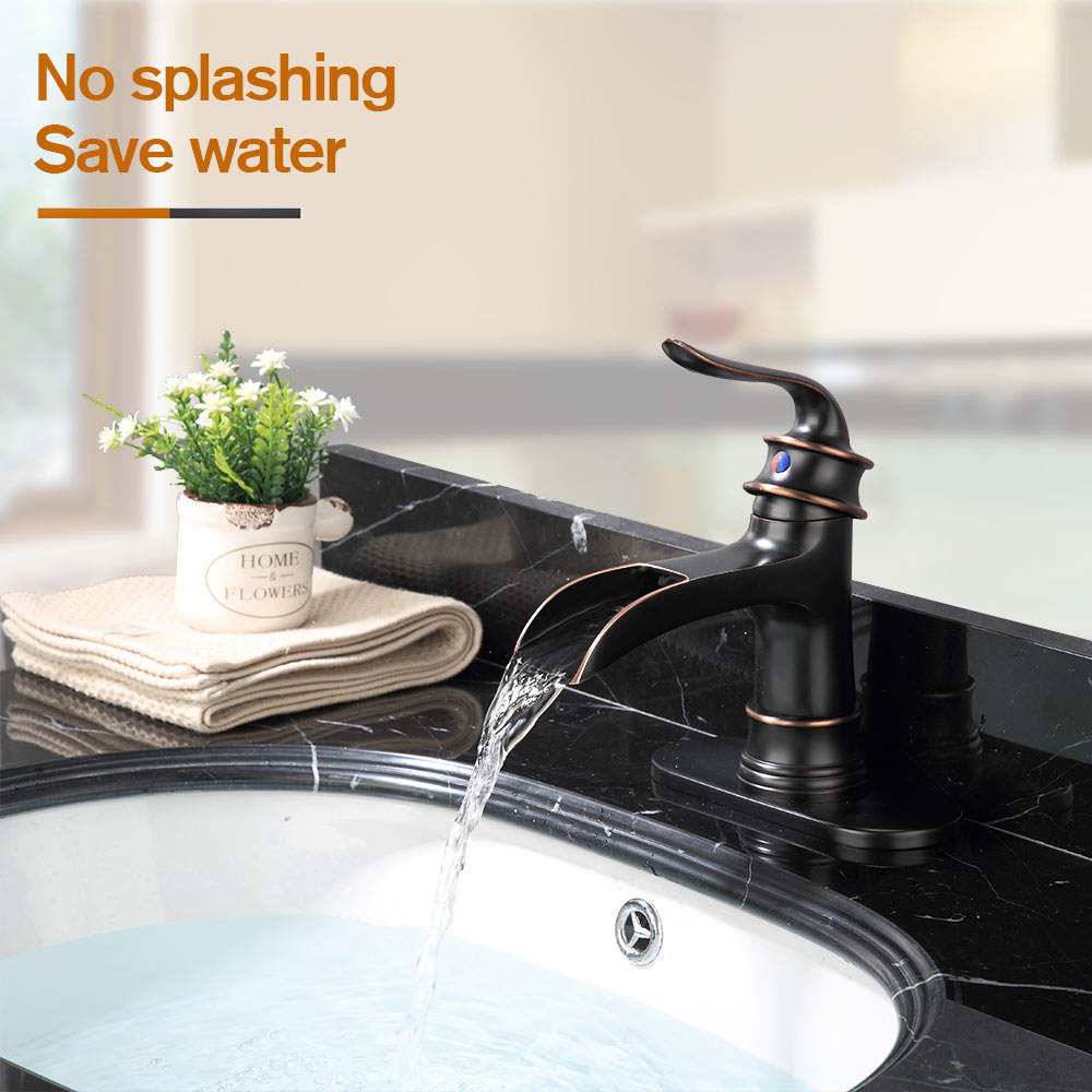 Waterfall Single Handle Bathroom Faucet Oil Rubbed Bronze photo 5