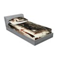 thumbnail image 2 of Ambesonne Fantasy Fitted Sheet & Pillow Sham Set, Old Superrhero in Rain, Twinxl, Army Green Beige, 2 of 2