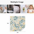 thumbnail image 4 of Spring Meadow Blooms Cloth Napkins, Teal Yellow Botanical Washable and Reusable Dinner Napkins Set of 4, Table Napkin for Kitchen Party Birthday Wedding Hotel Housewarming 20"x20", 4 of 8